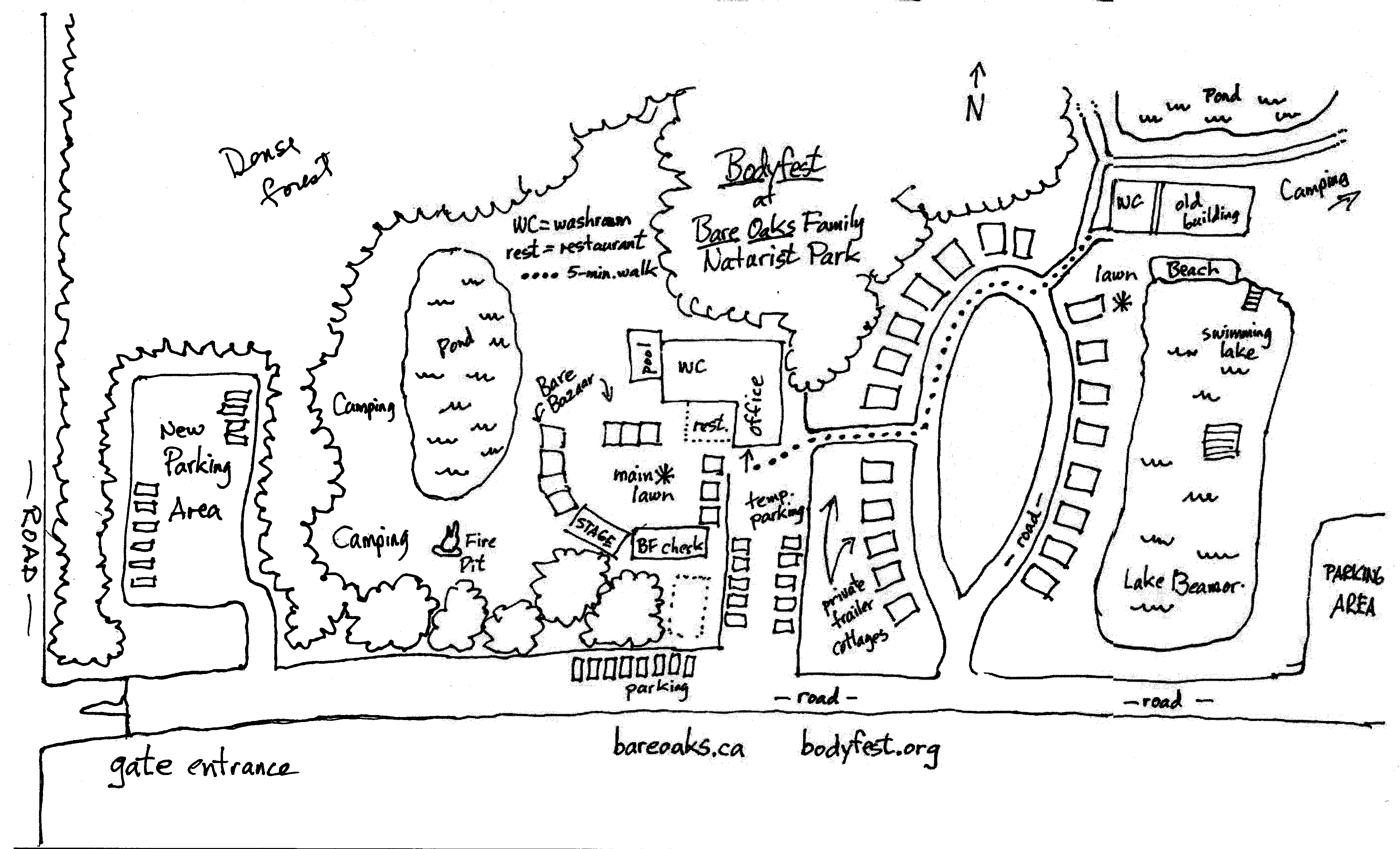 Map of Bodyfest at Bare Oaks