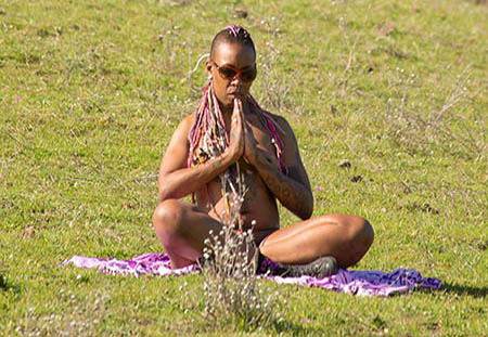 Meditation prayer outdoors
